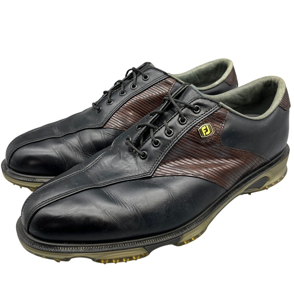 FootJoy DryJoys Tour Golf Shoes Mens 10.5M Leather Spiked Athletic Performance